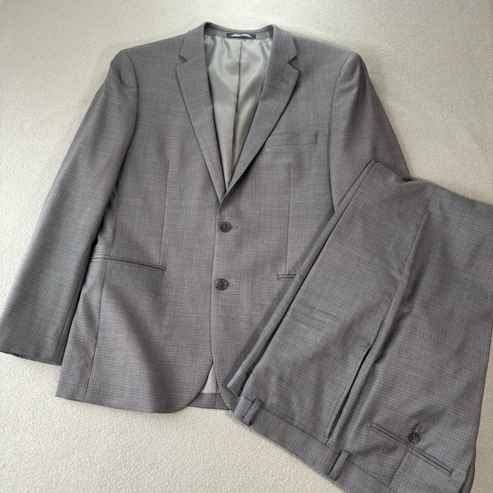 Kenneth Cole Awearness Men's Suit 42R Coat‎ 36 Pants Grey Extreme Slim Fit Wool